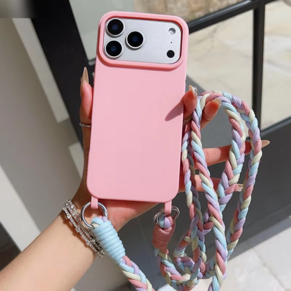 Pink Crossbody Candy Color Phone Case for IPhone for IPhone 17