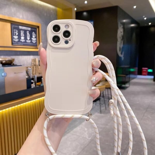 White Gold Travel Strap Case For iPhone 17 Pro Max